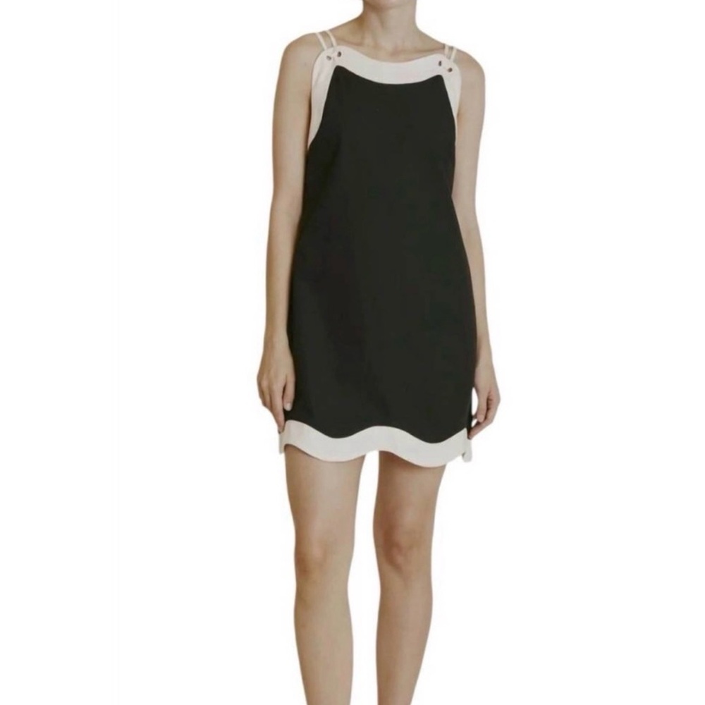 AUREUM Shirley NWT Black & White Linen Blend Mini Dress NWT Women’s Size Small